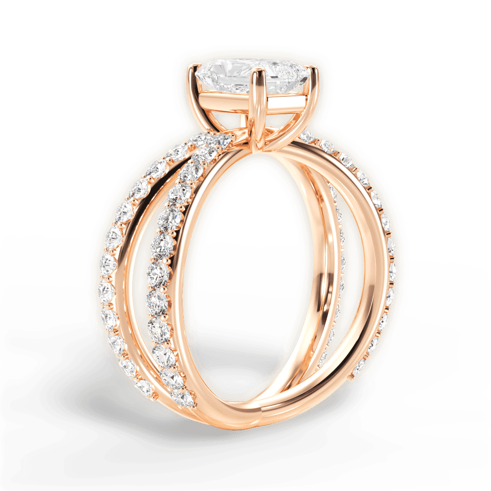 14kt Rose Gold/18kt Rose Gold/radiant/front