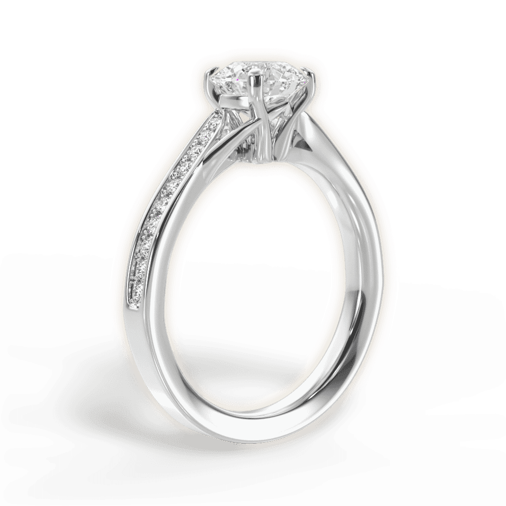 14kt White Gold/18kt White Gold/Platinum/round/front