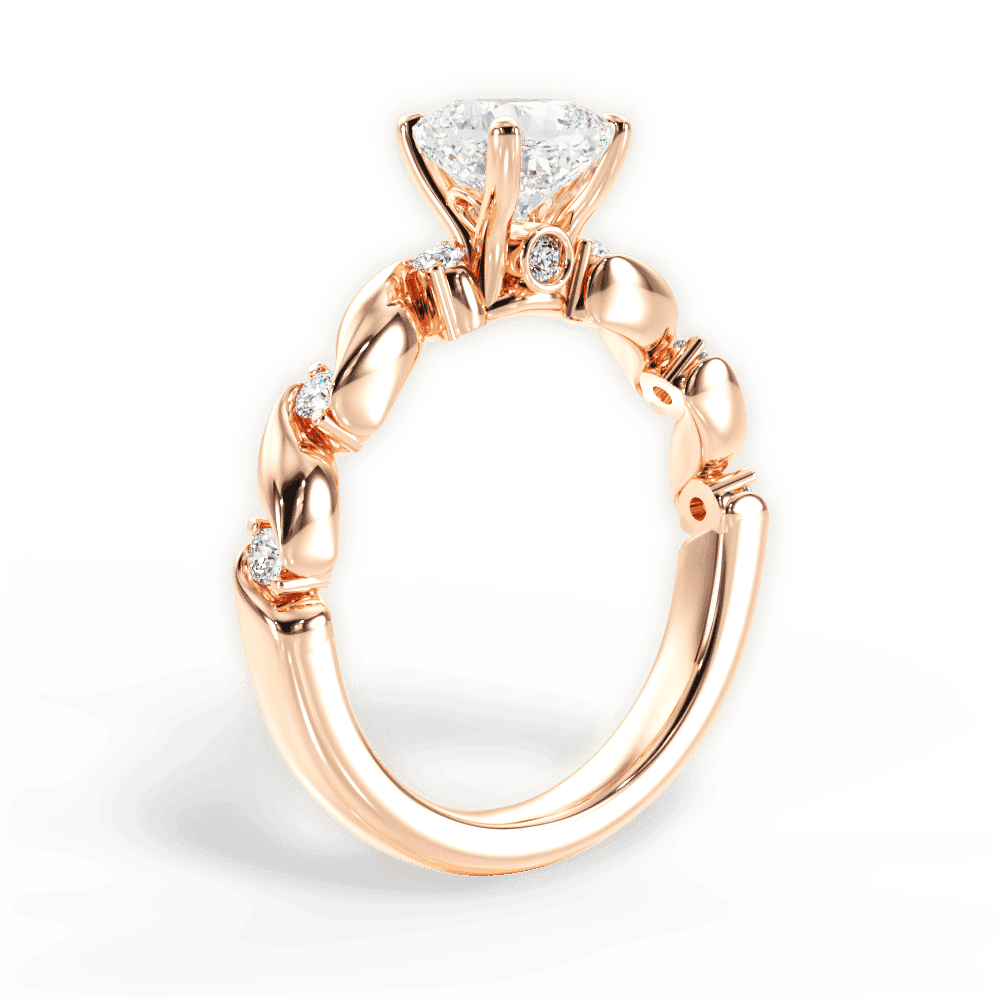 14kt Rose Gold/18kt Rose Gold/cushion/front
