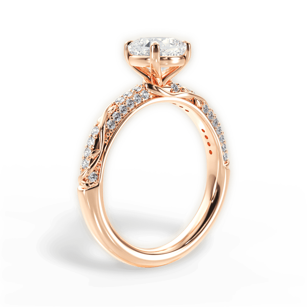 14kt Rose Gold/18kt Rose Gold/cushion/front