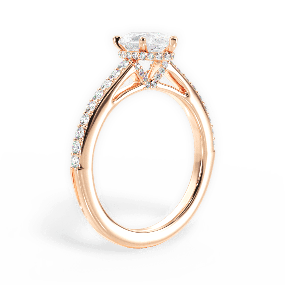 14kt Rose Gold/18kt Rose Gold/pear/front