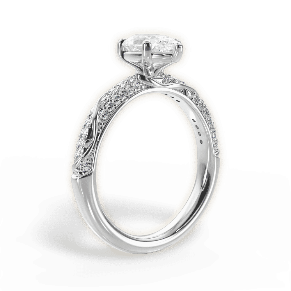 14kt White Gold/18kt White Gold/Platinum/pear/front