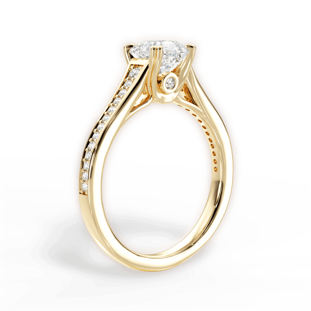 14kt Yellow Gold/18kt Yellow Gold/asscher/front