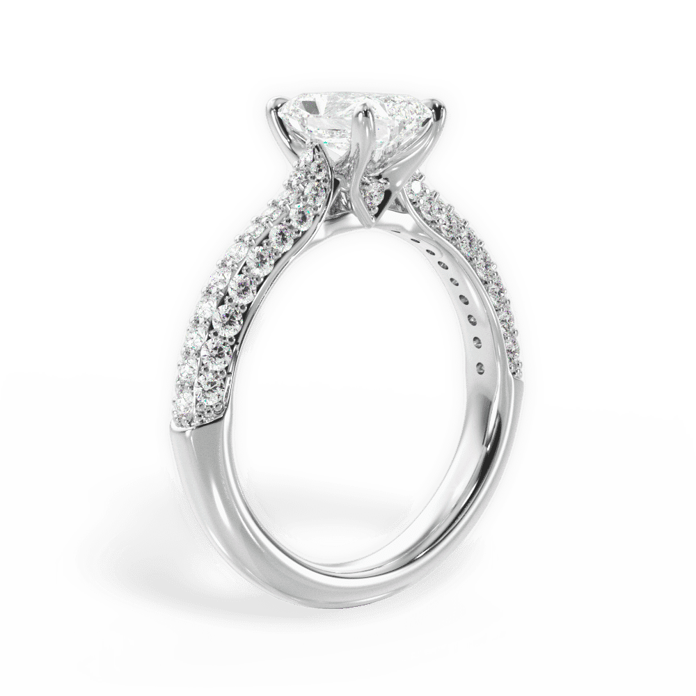 14kt White Gold/18kt White Gold/Platinum/radiant/front