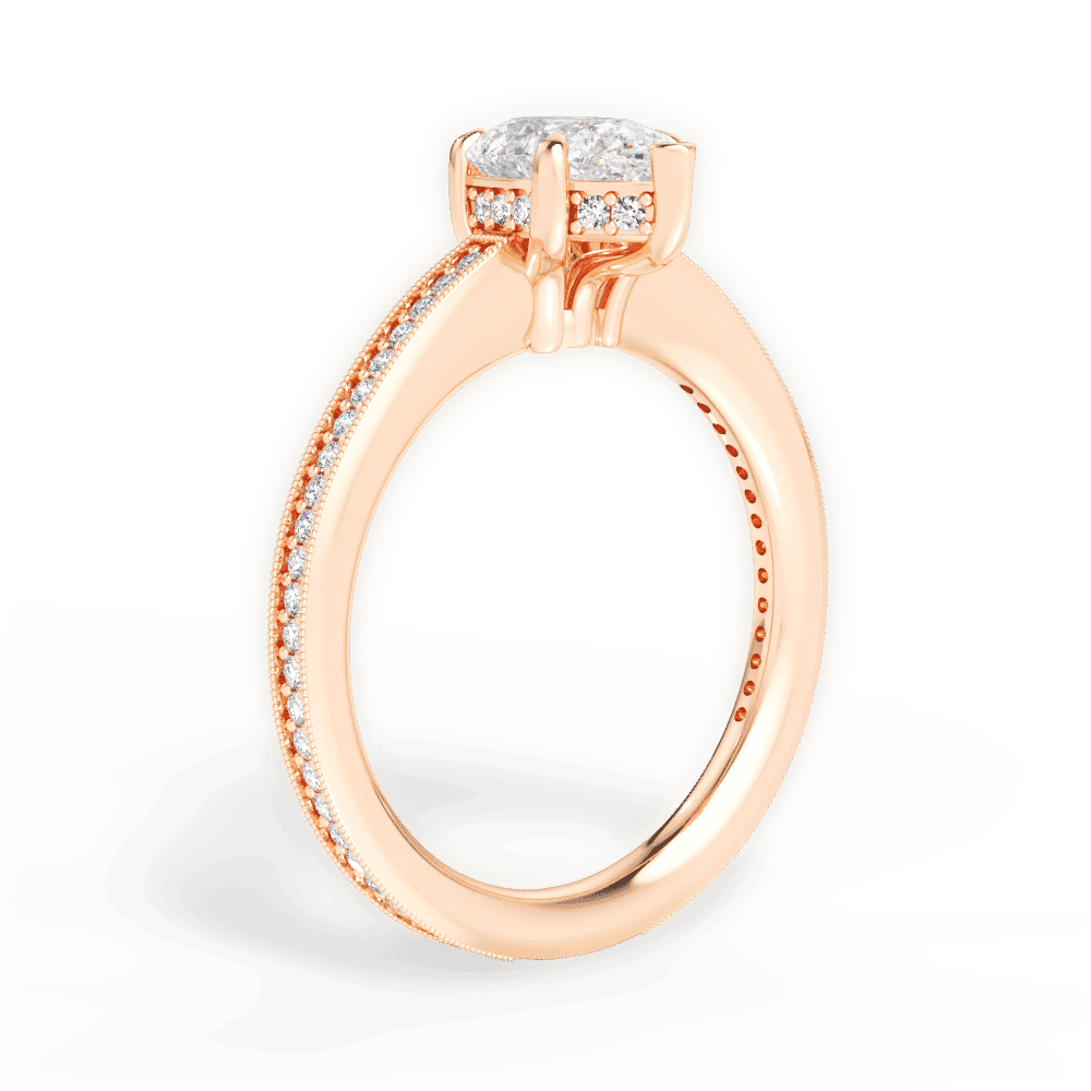 14kt Rose Gold/18kt Rose Gold/pear/front