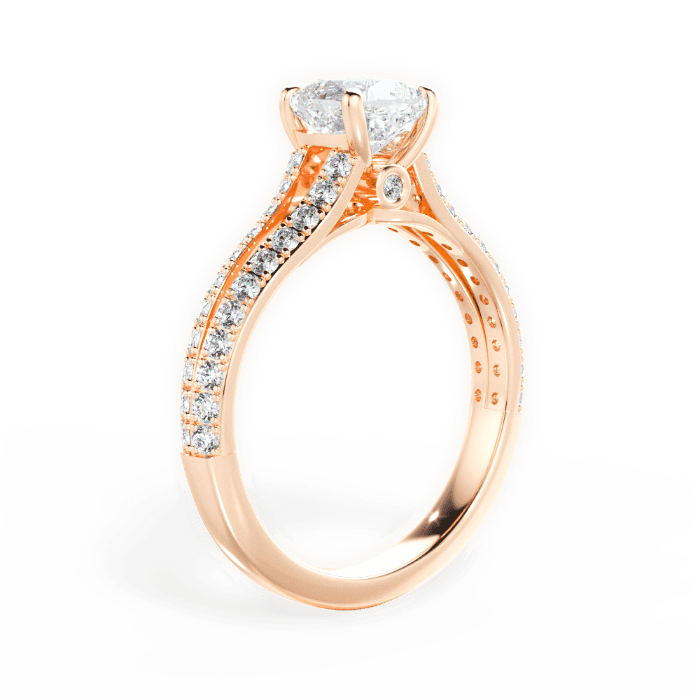 14kt Rose Gold/18kt Rose Gold/cushion/front