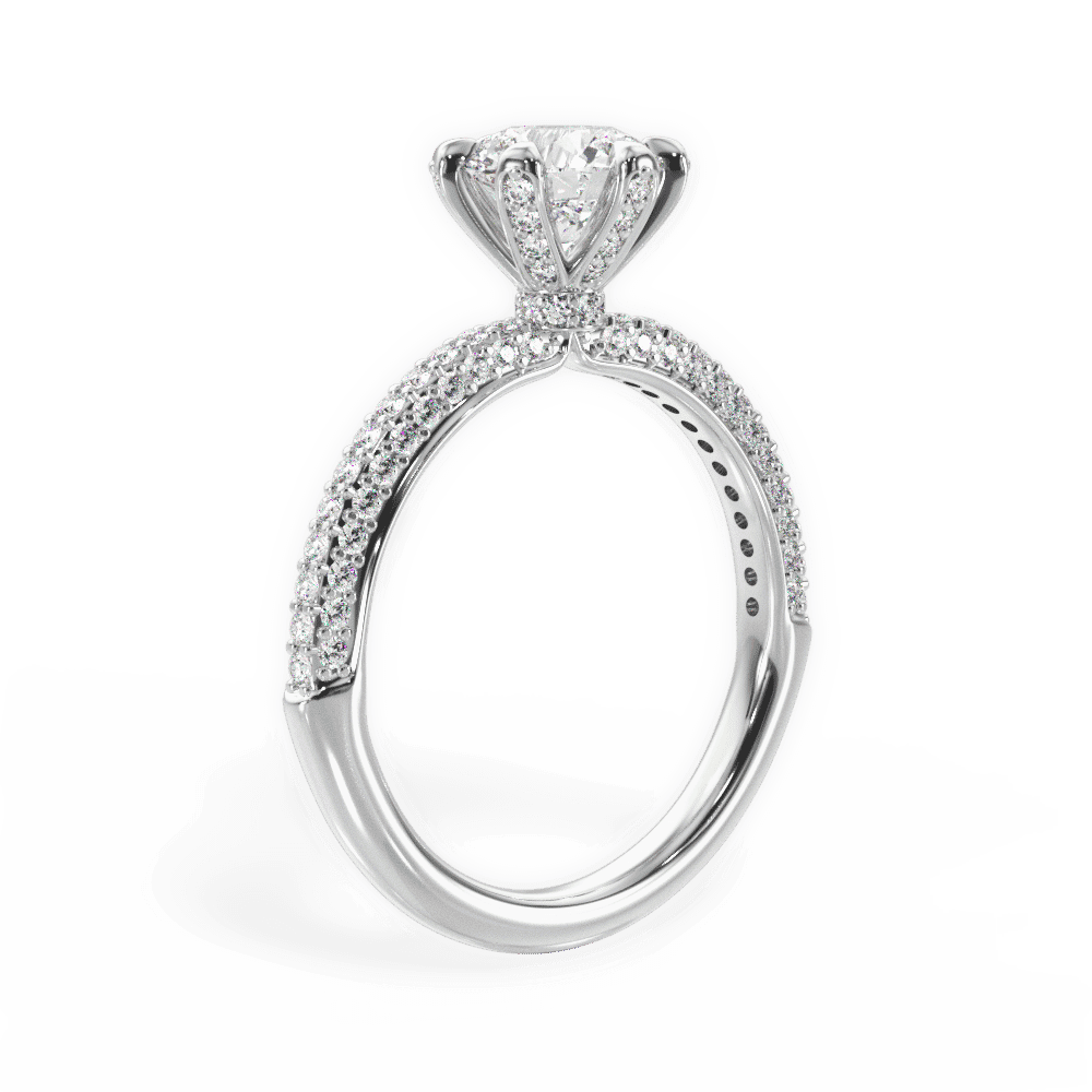 14kt White Gold/18kt White Gold/Platinum/round/front