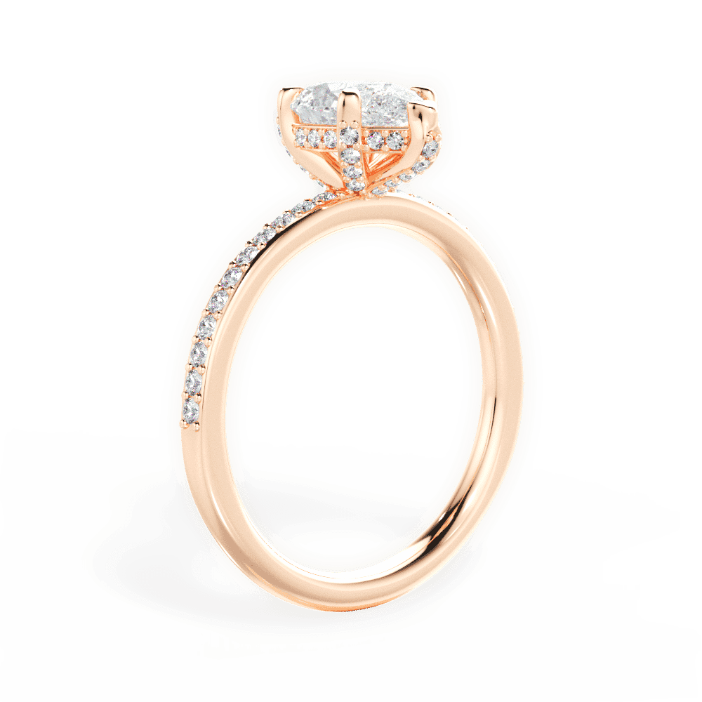 14kt Rose Gold/18kt Rose Gold/pear/front