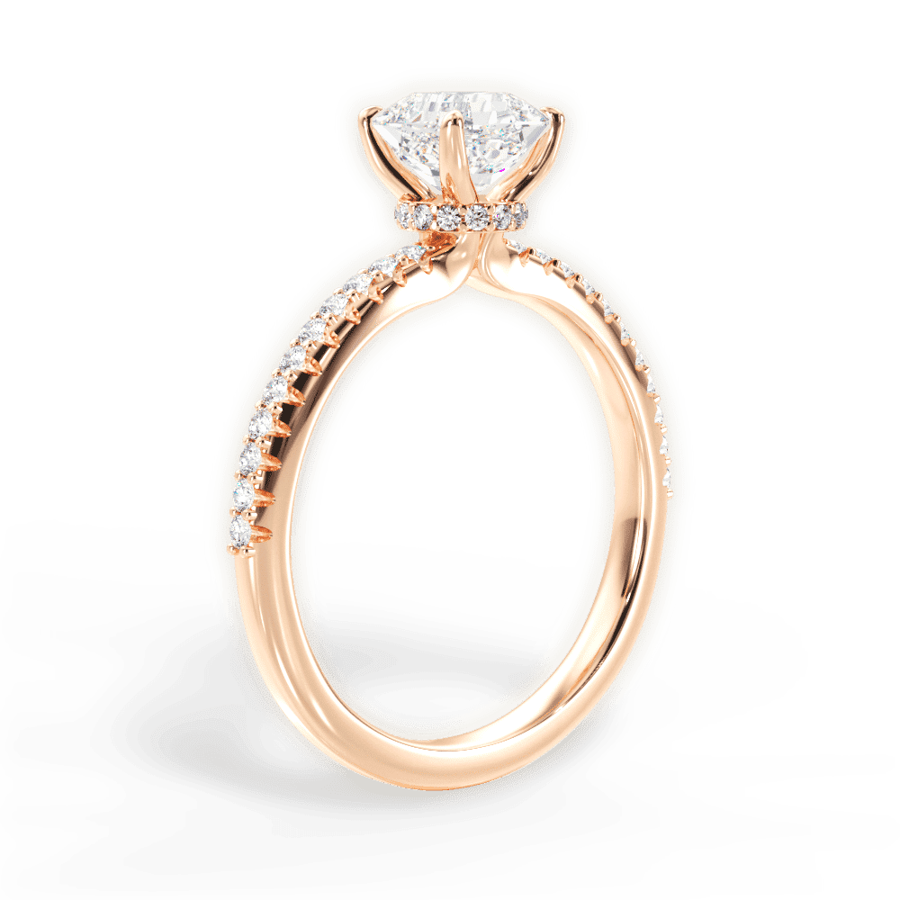 14kt Rose Gold/18kt Rose Gold/asscher/front