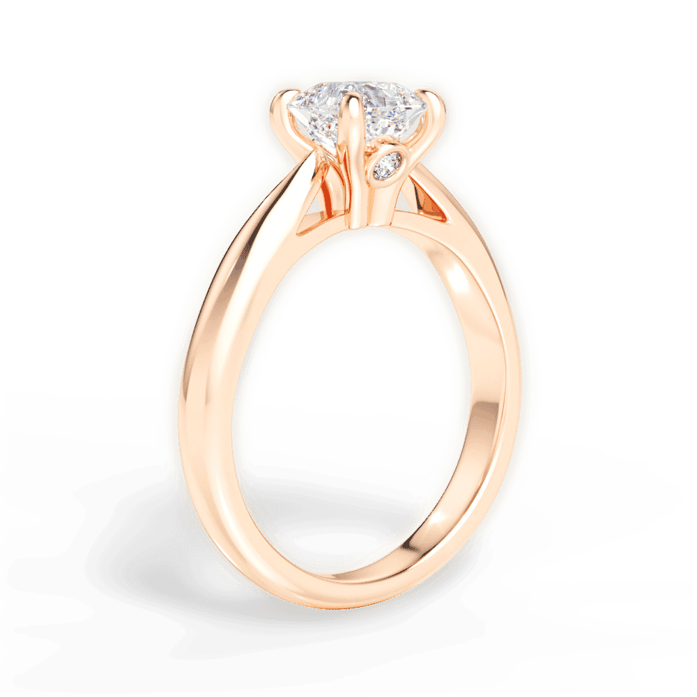 14kt Rose Gold/18kt Rose Gold/asscher/front