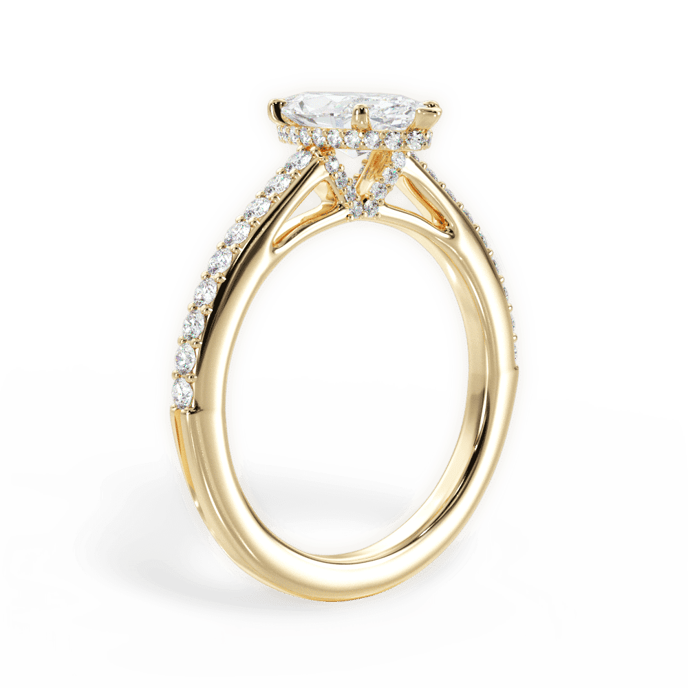 14kt Yellow Gold/18kt Yellow Gold/marquise/front