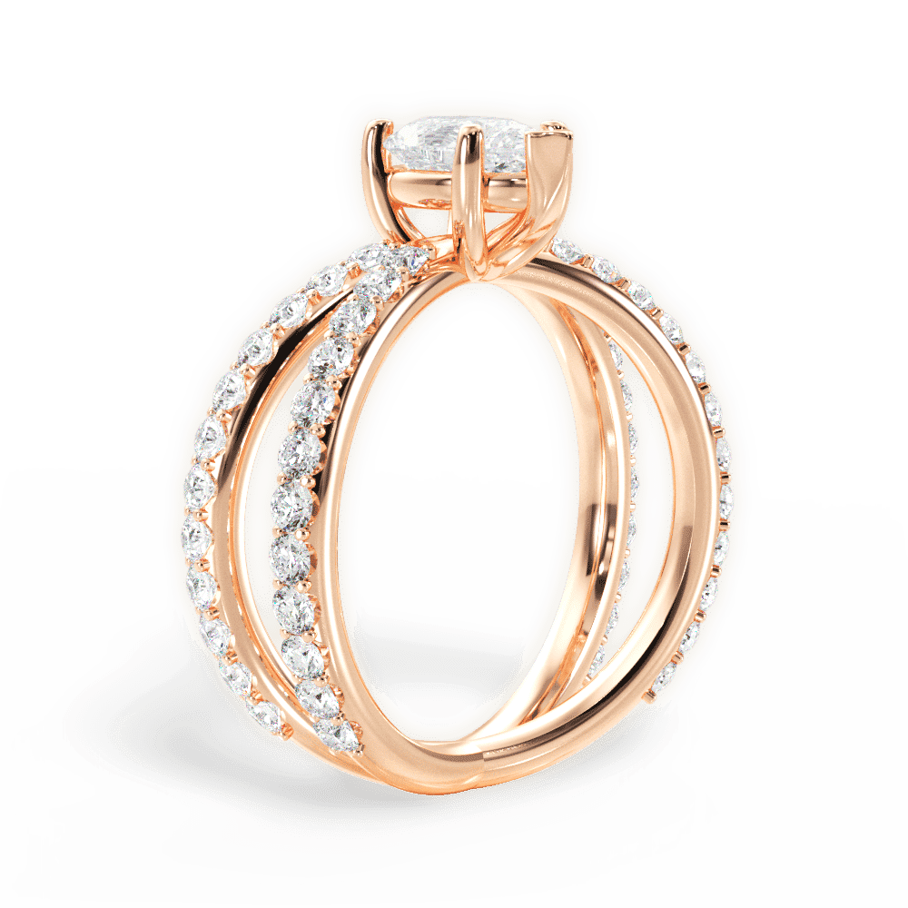 14kt Rose Gold/18kt Rose Gold/pear/front