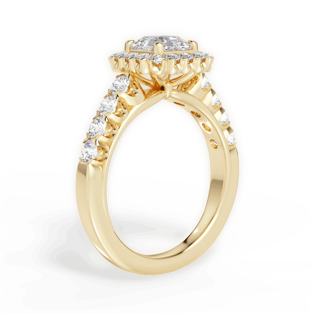14kt Yellow Gold/18kt Yellow Gold/asscher/front