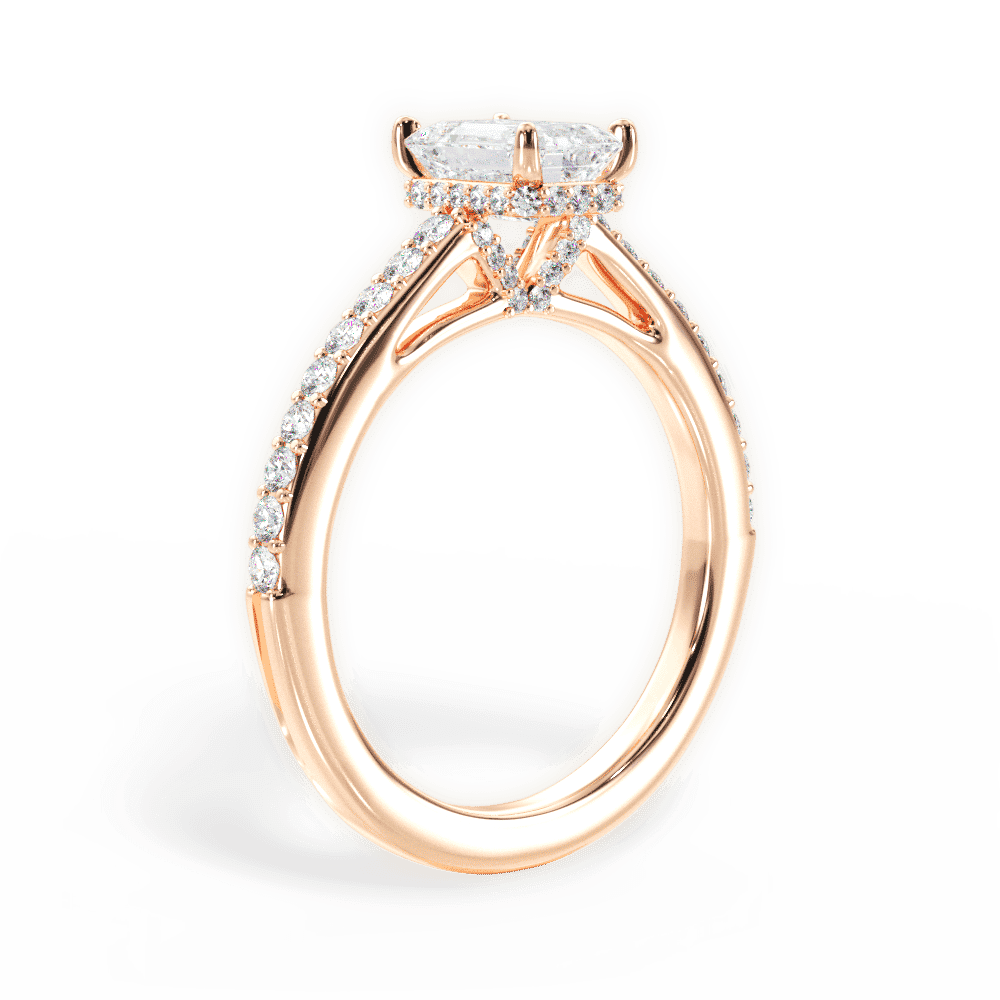 14kt Rose Gold/18kt Rose Gold/emerald/front