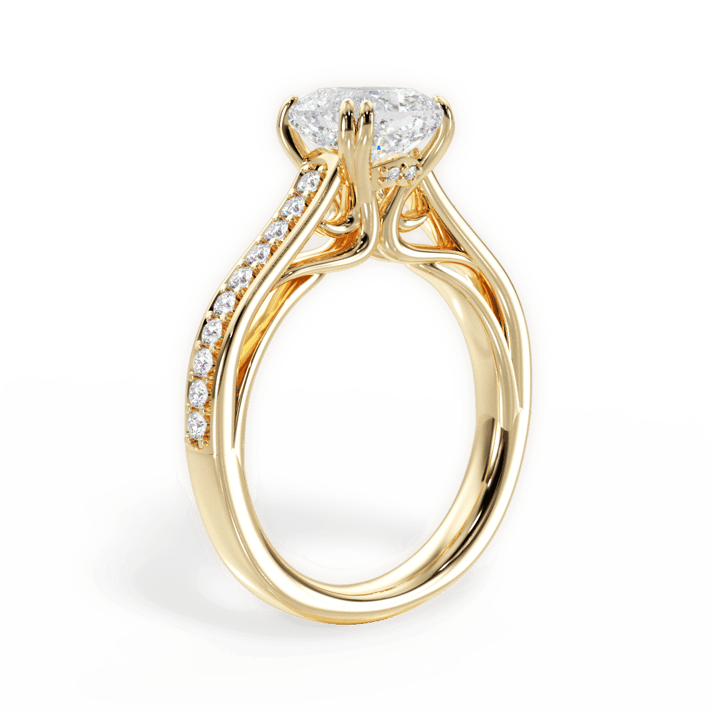 14kt Yellow Gold/18kt Yellow Gold/cushion/front