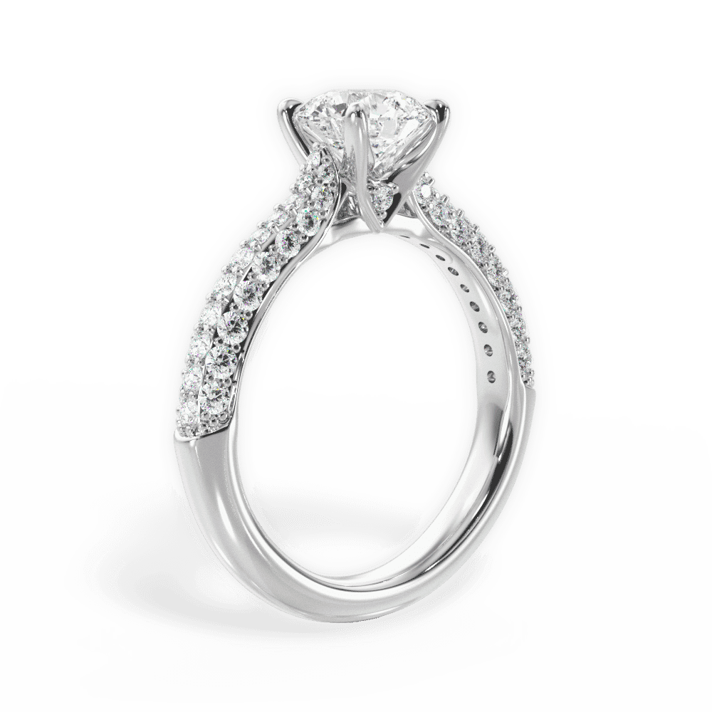 14kt White Gold/18kt White Gold/Platinum/round/front