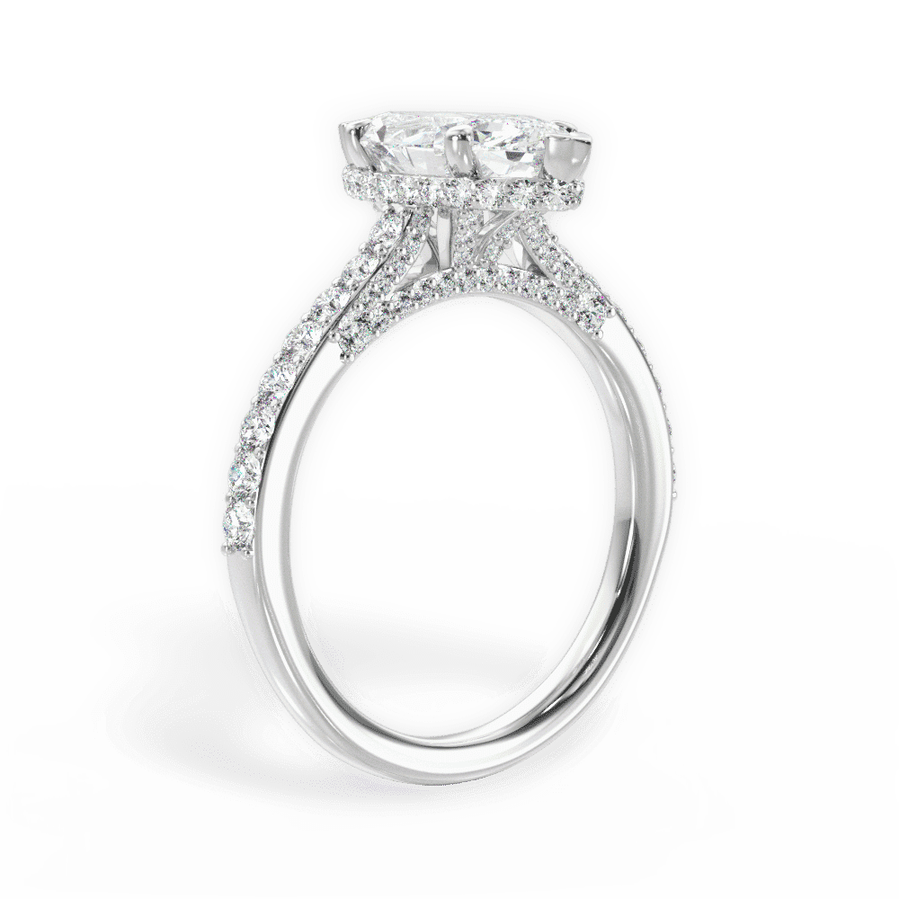 14kt White Gold/18kt White Gold/Platinum/marquise/front
