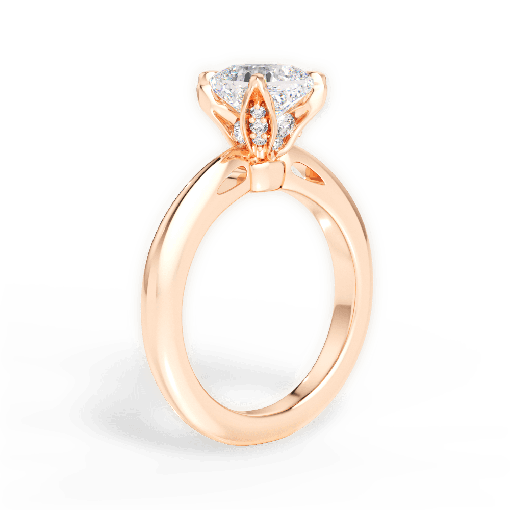 14kt Rose Gold/18kt Rose Gold/cushion/front