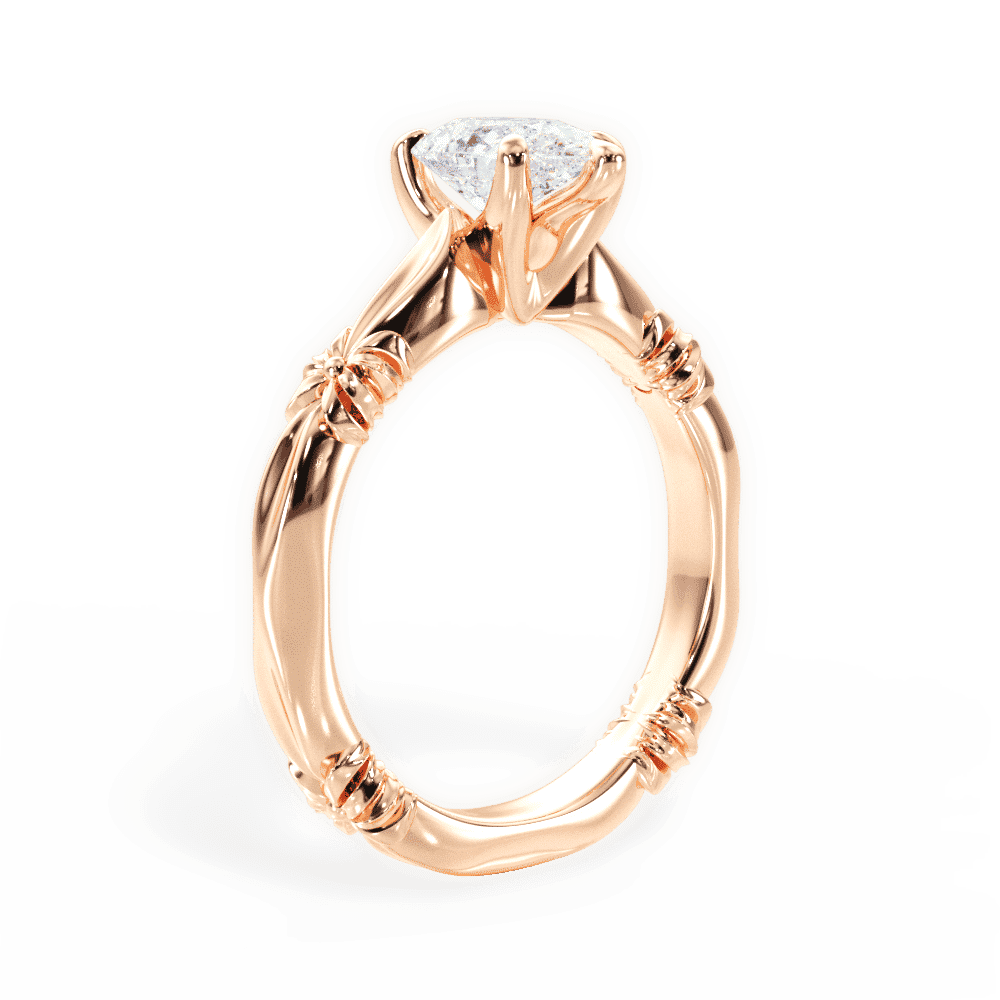 14kt Rose Gold/18kt Rose Gold/pear/front