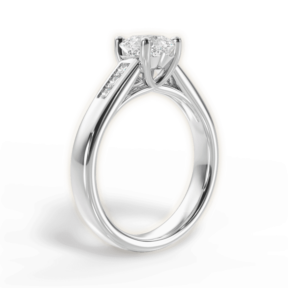 14kt White Gold/18kt White Gold/Platinum/asscher/front