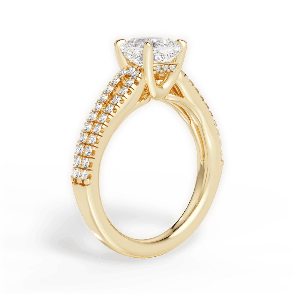14kt Yellow Gold/18kt Yellow Gold/cushion/front