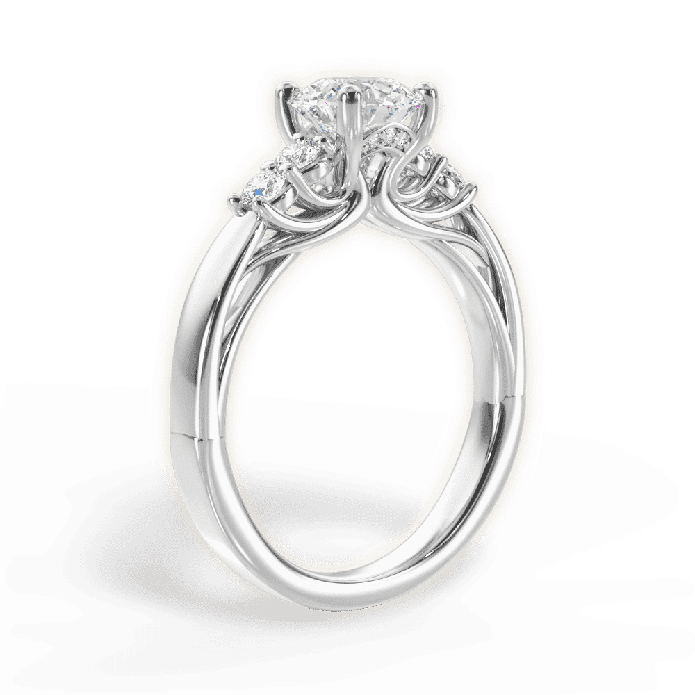 14kt White Gold/18kt White Gold/Platinum/round/front