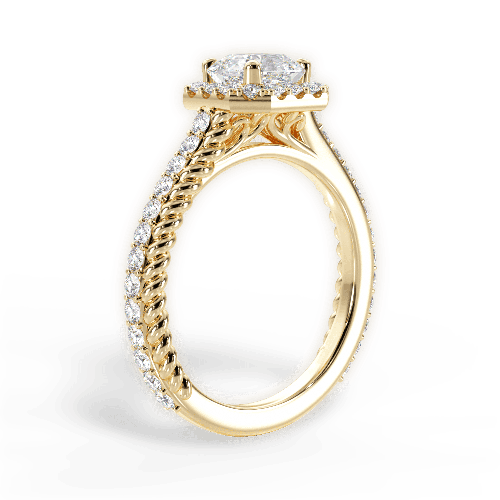 14kt Yellow Gold/18kt Yellow Gold/asscher/front