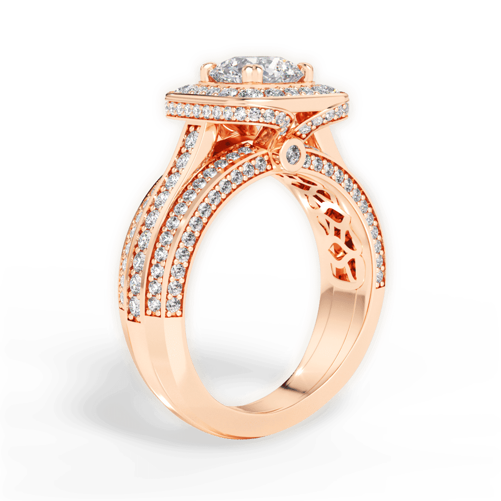 14kt Rose Gold/18kt Rose Gold/round/front