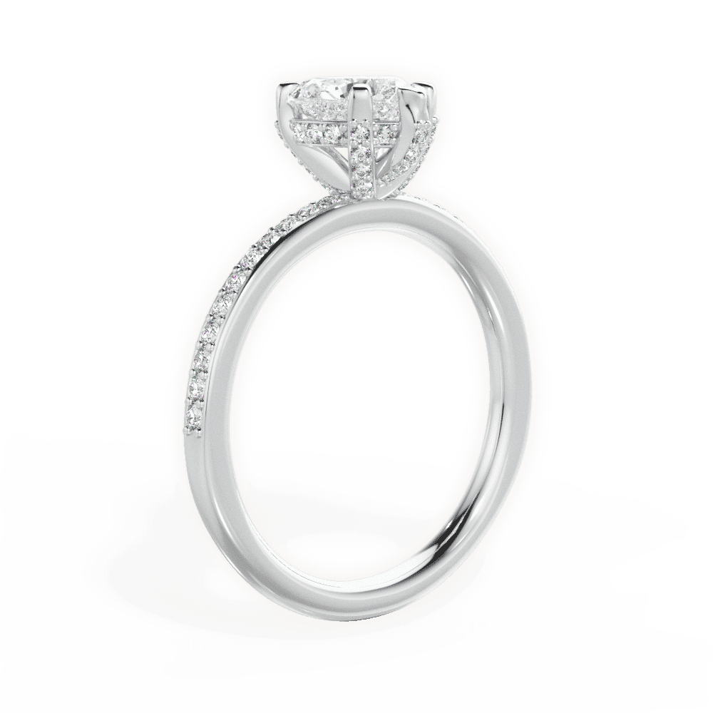 14kt White Gold/18kt White Gold/Platinum/heart/front