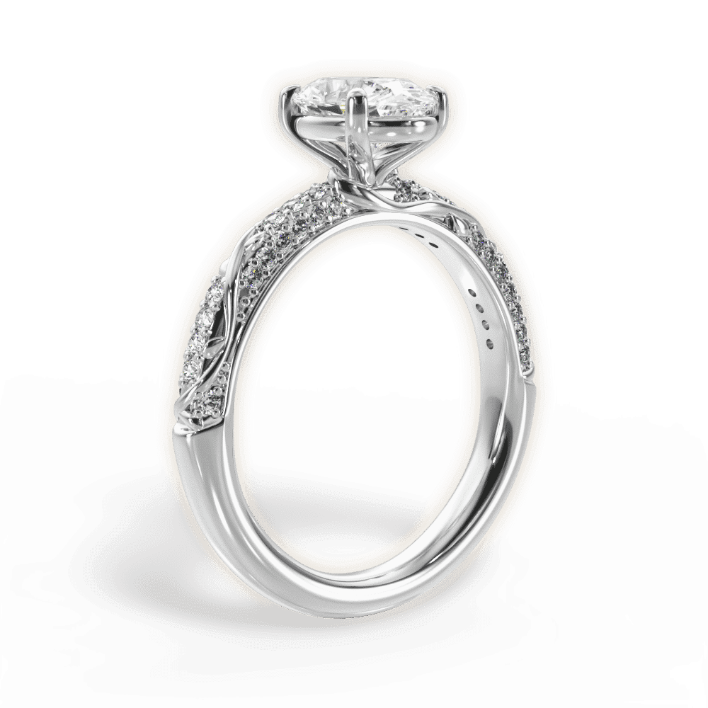 14kt White Gold/18kt White Gold/Platinum/oval/front