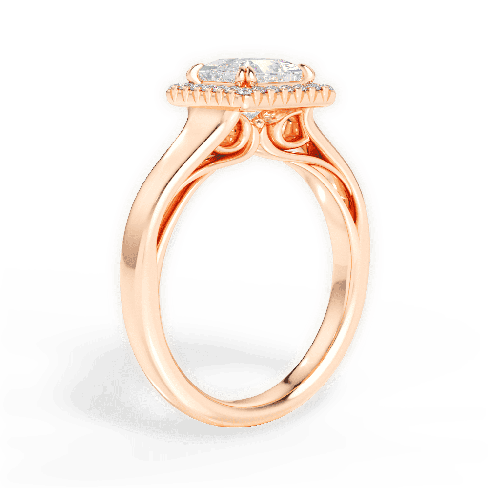 14kt Rose Gold/18kt Rose Gold/princess/front