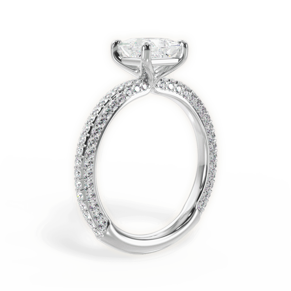 14kt White Gold/18kt White Gold/Platinum/princess/front