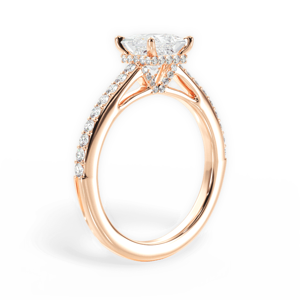 14kt Rose Gold/18kt Rose Gold/princess/front