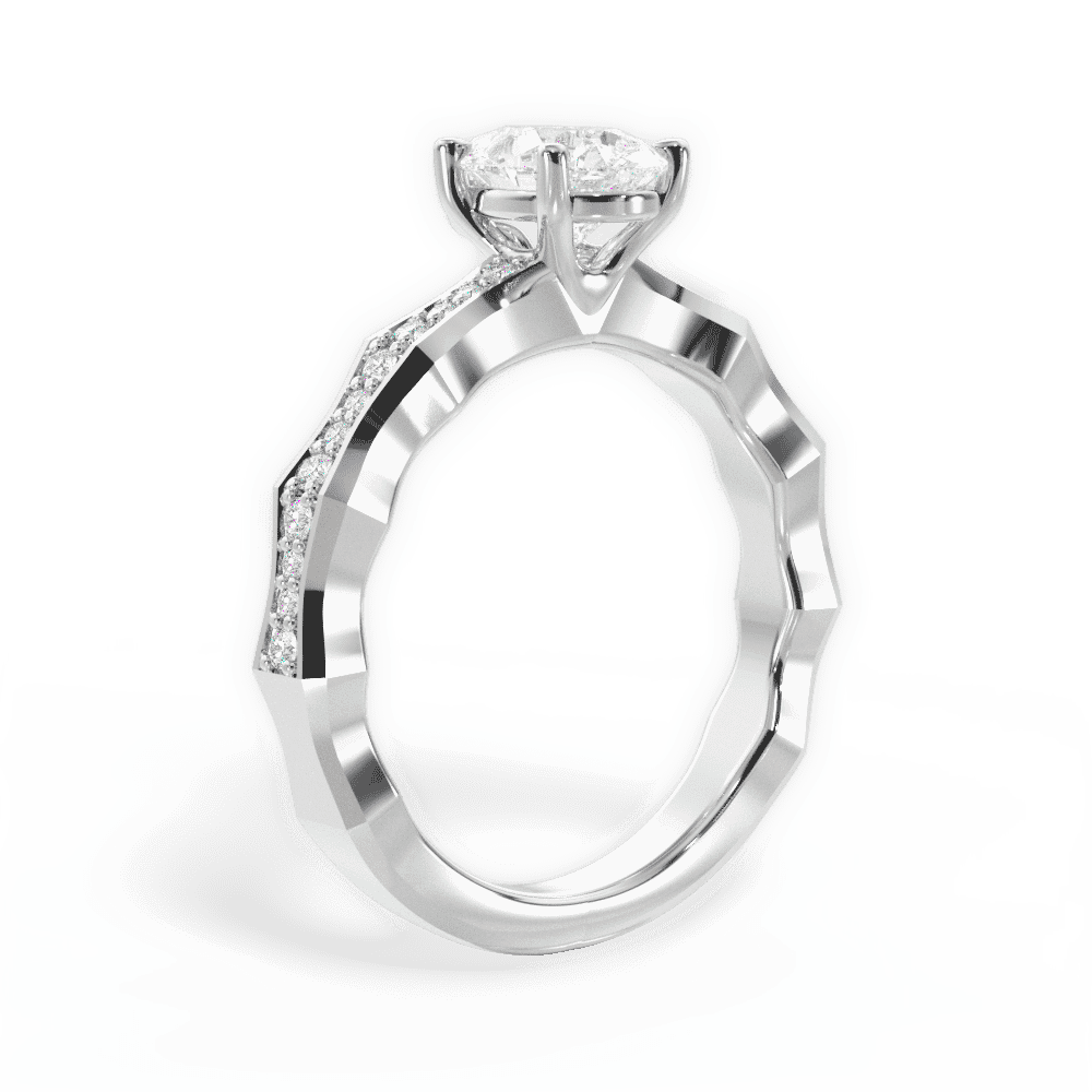 14kt White Gold/18kt White Gold/Platinum/pear/front