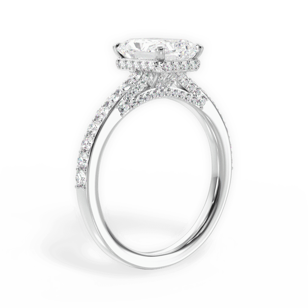 14kt White Gold/18kt White Gold/Platinum/radiant/front