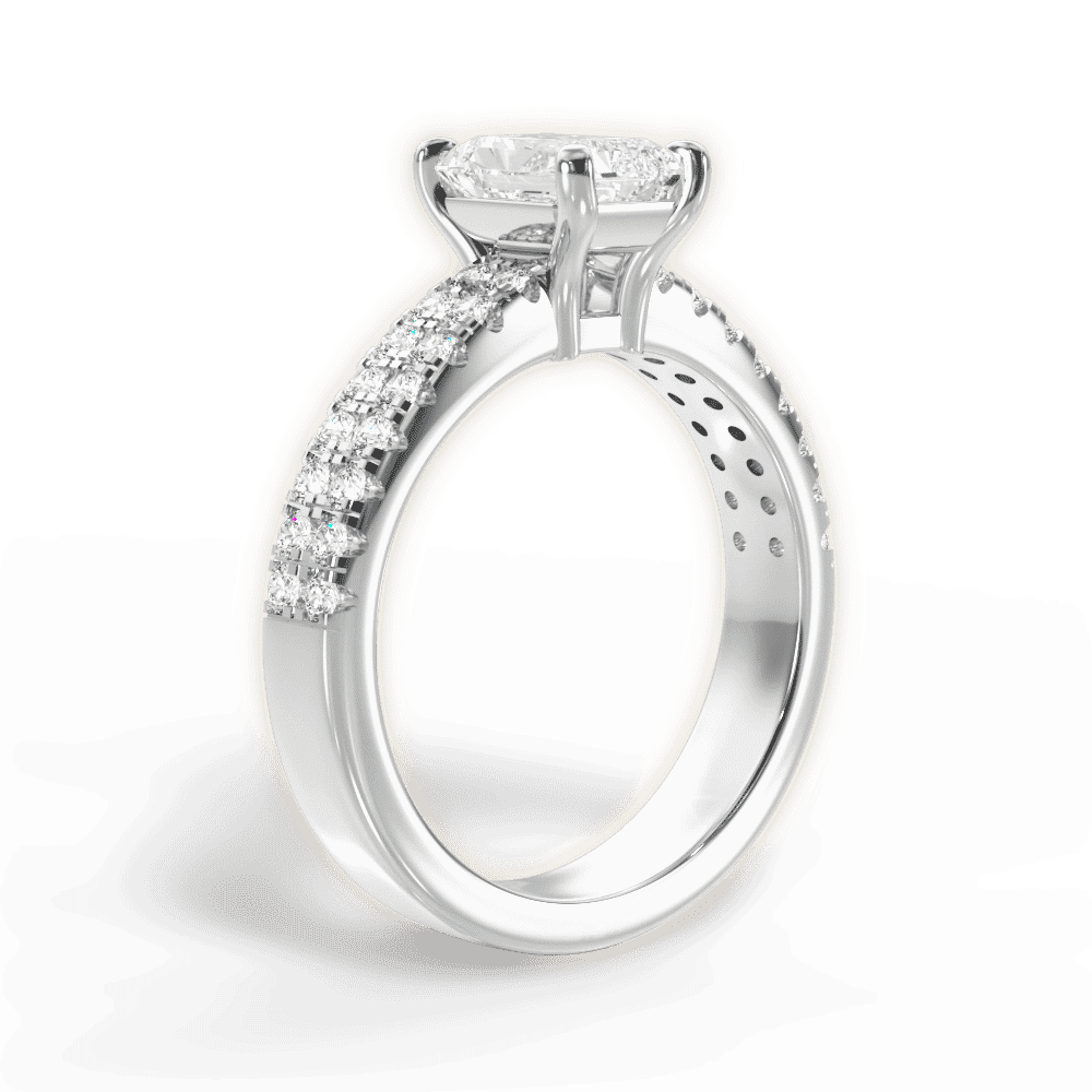 14kt White Gold/18kt White Gold/Platinum/radiant/front