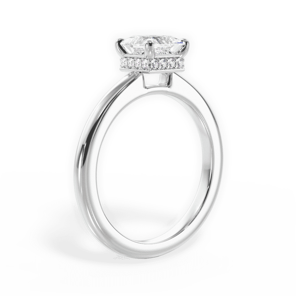 14kt White Gold/18kt White Gold/Platinum/princess/front