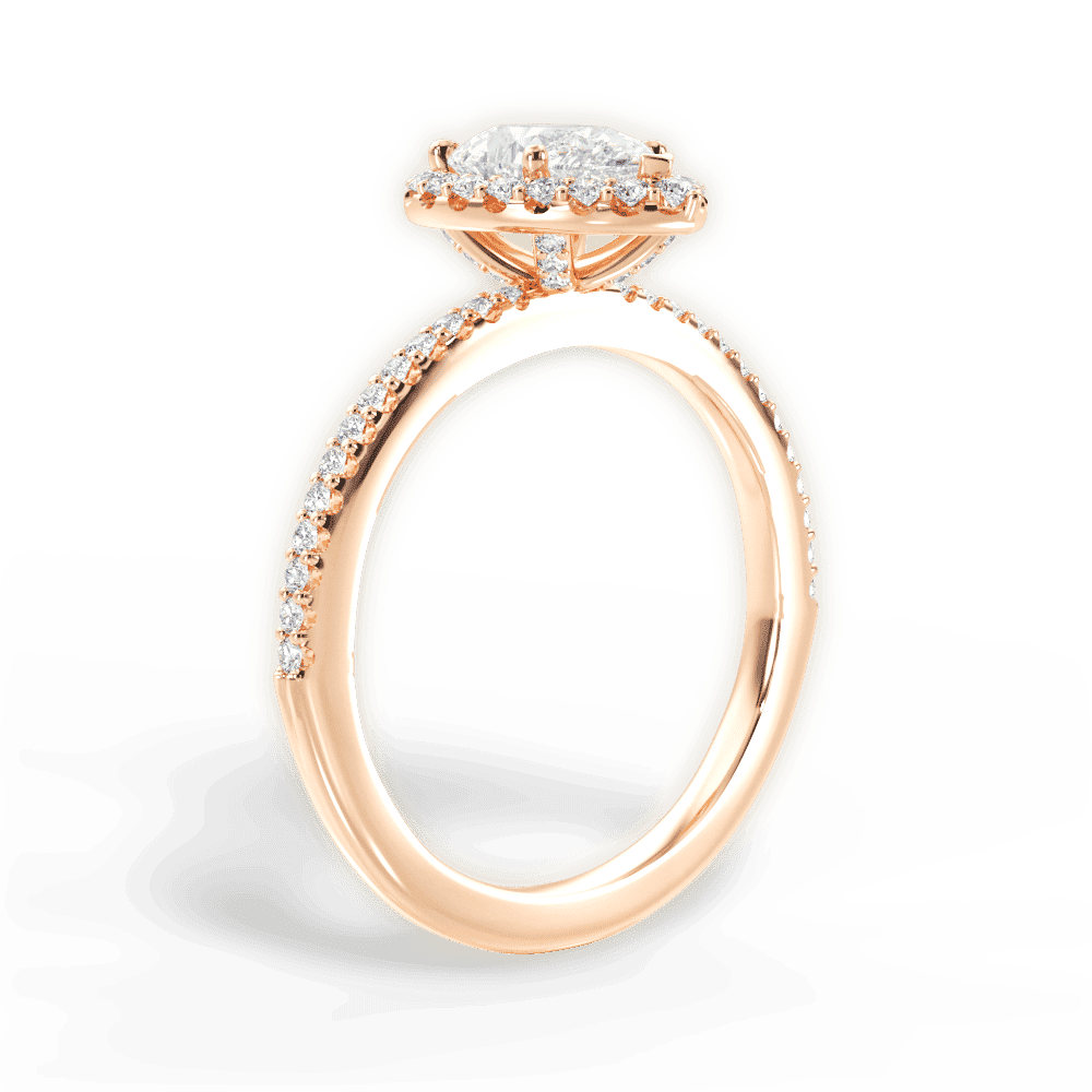 14kt Rose Gold/18kt Rose Gold/pear/front