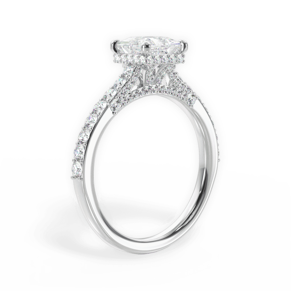 14kt White Gold/18kt White Gold/Platinum/princess/front