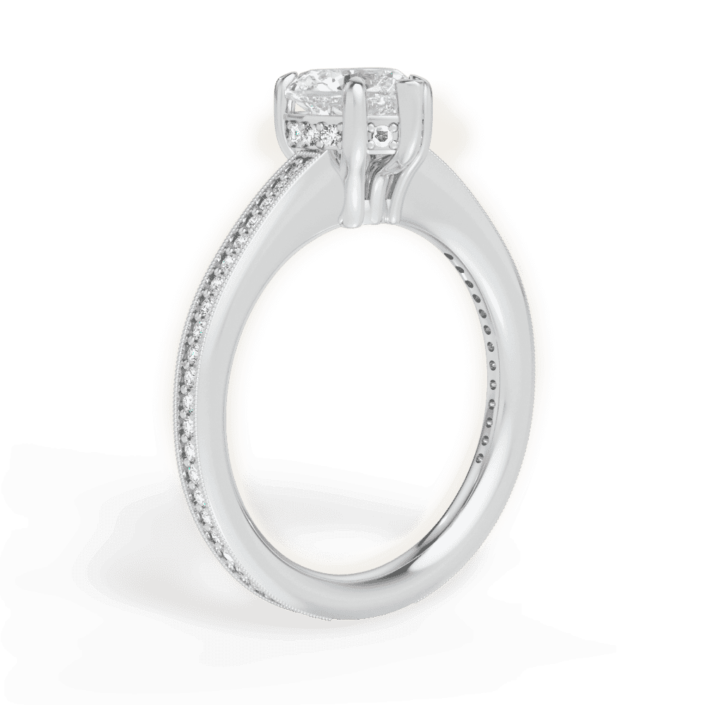 14kt White Gold/18kt White Gold/Platinum/heart/front