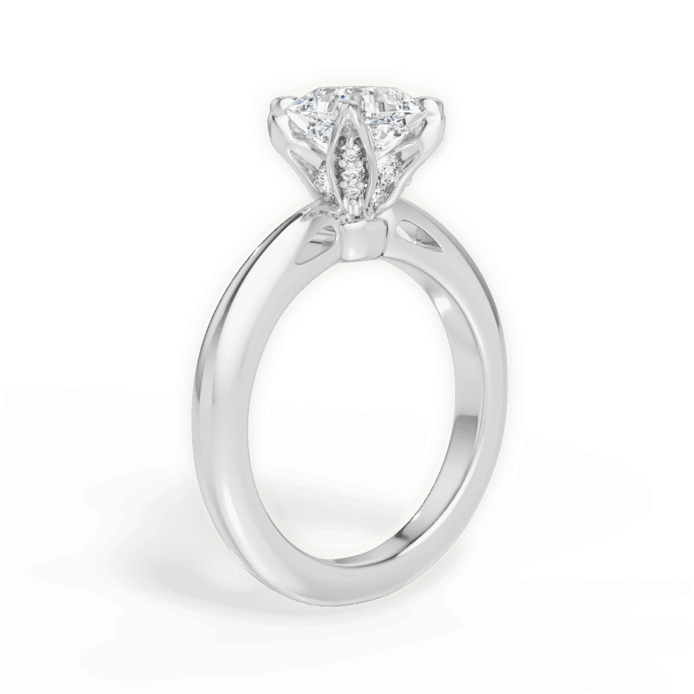 14kt White Gold/18kt White Gold/Platinum/asscher/front