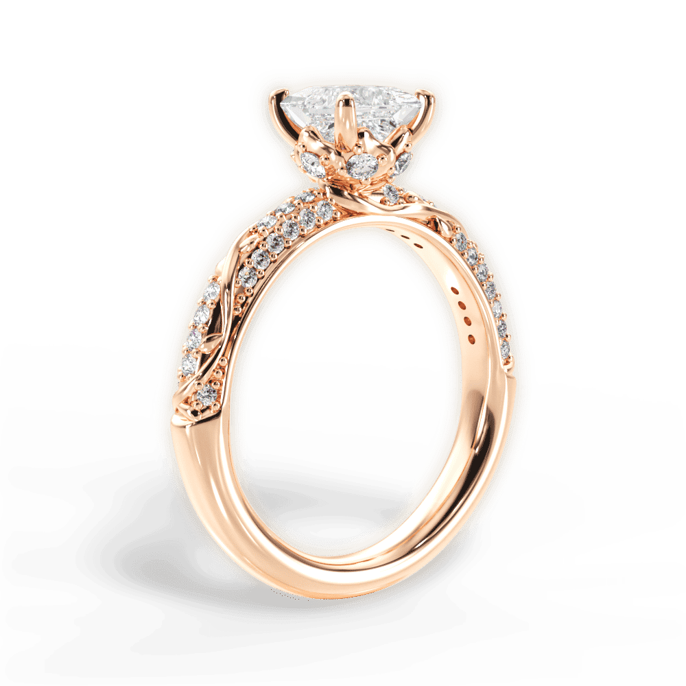 14kt Rose Gold/18kt Rose Gold/princess/front