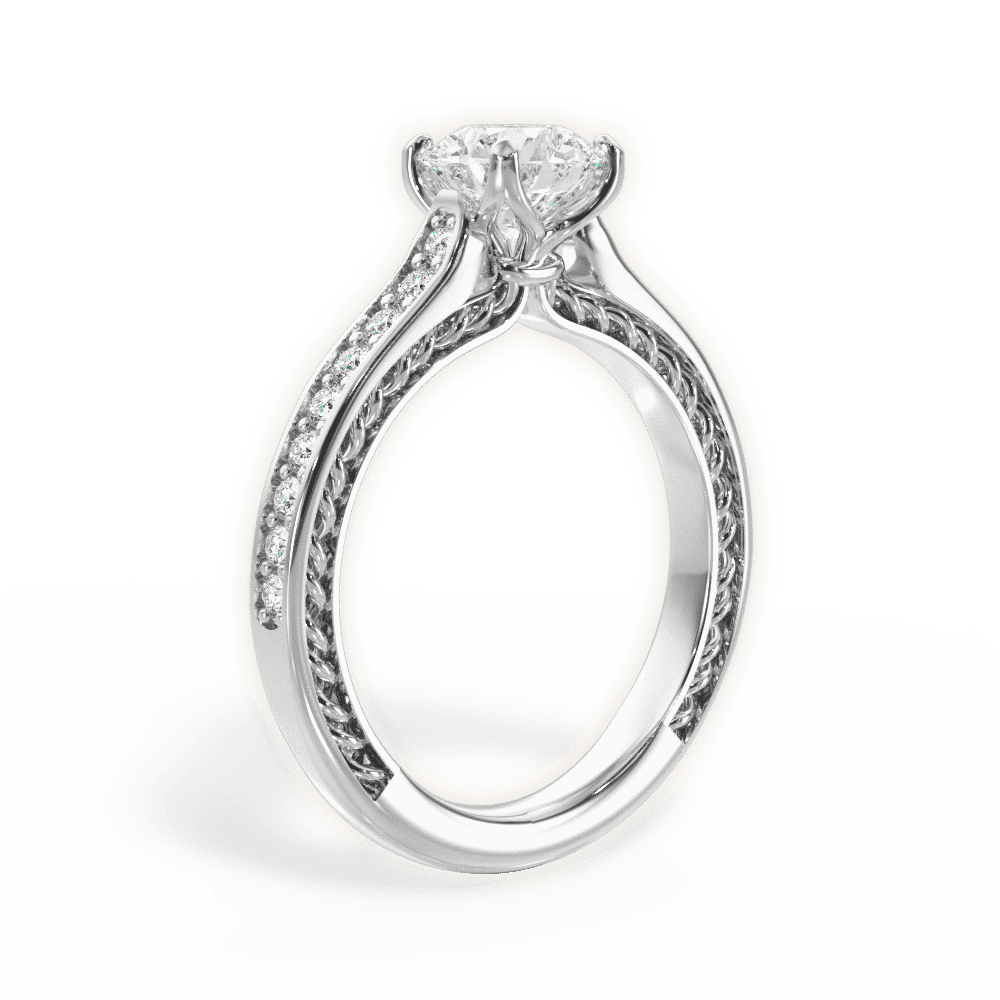 14kt White Gold/18kt White Gold/Platinum/round/front