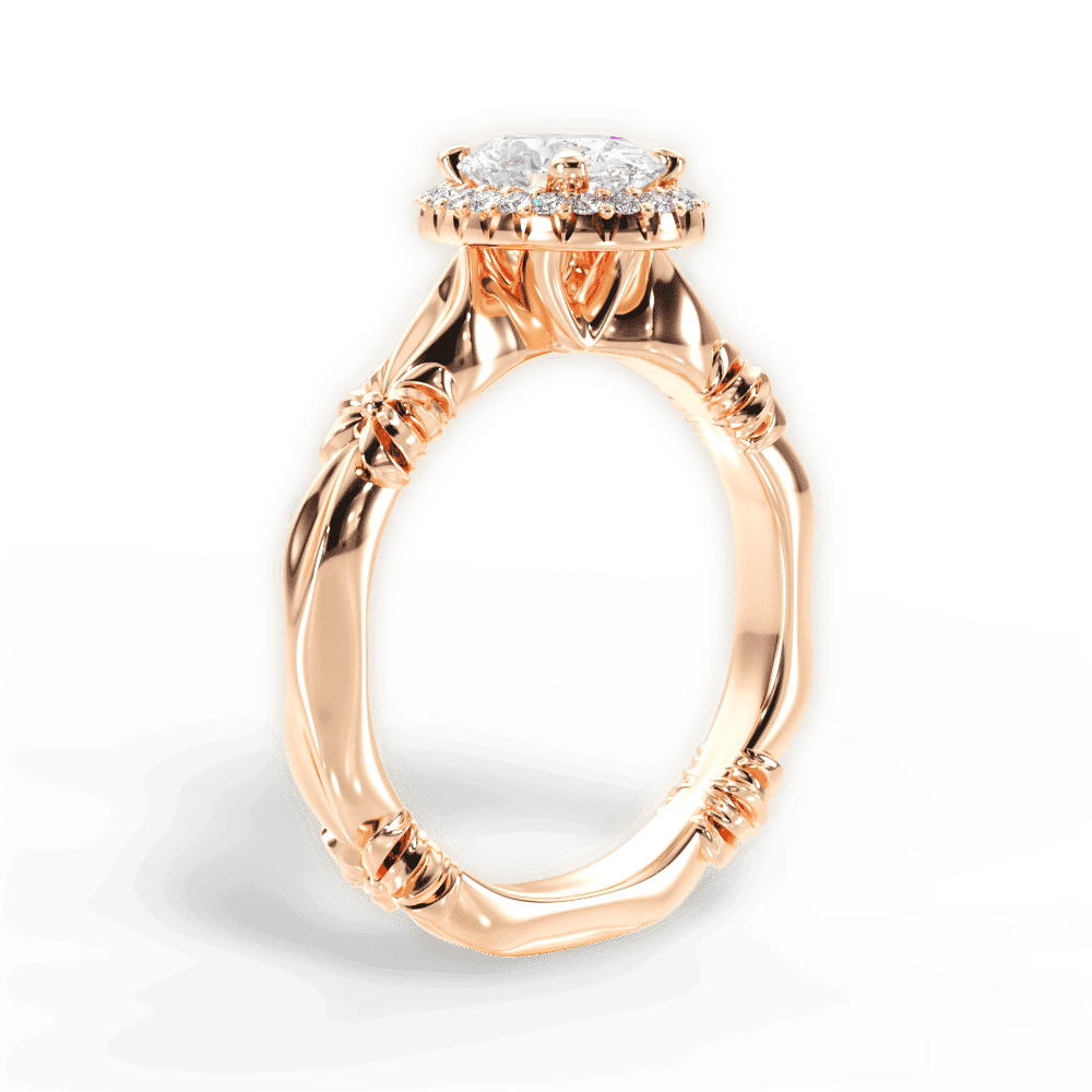 14kt Rose Gold/18kt Rose Gold/oval/front