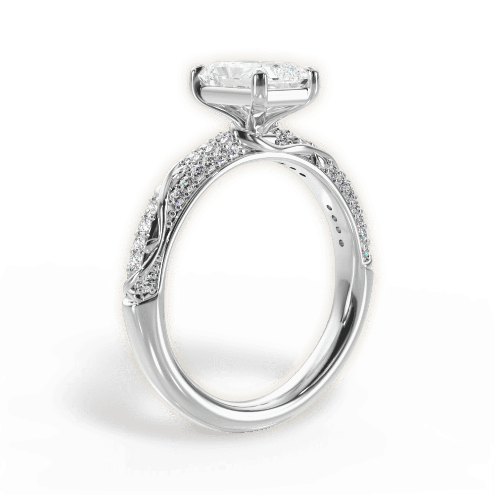 14kt White Gold/18kt White Gold/Platinum/radiant/front
