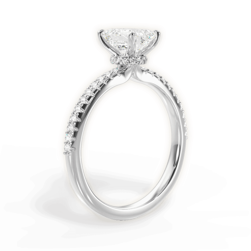 14kt White Gold/18kt White Gold/Platinum/emerald/front