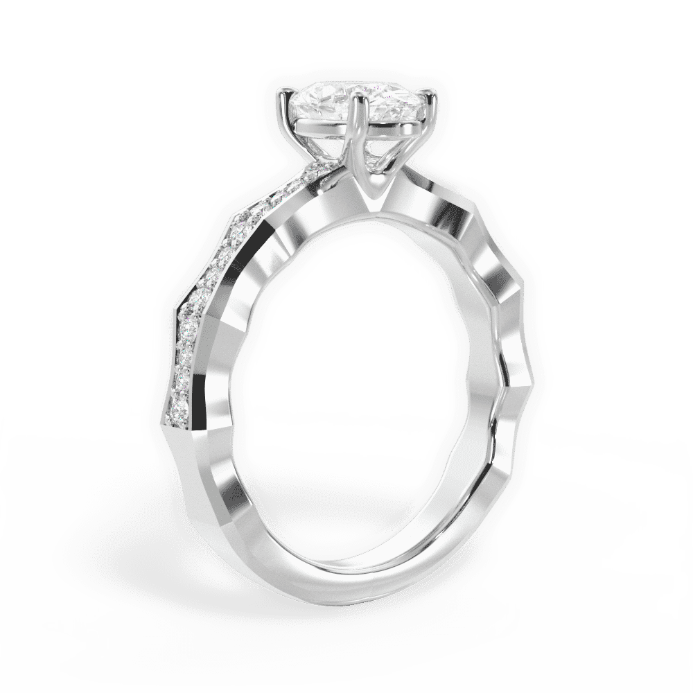 14kt White Gold/18kt White Gold/Platinum/oval/front