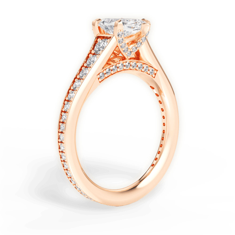 14kt Rose Gold/18kt Rose Gold/marquise/front