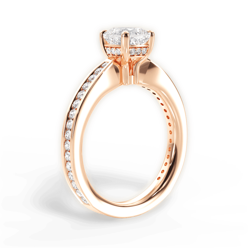14kt Rose Gold/18kt Rose Gold/cushion/front