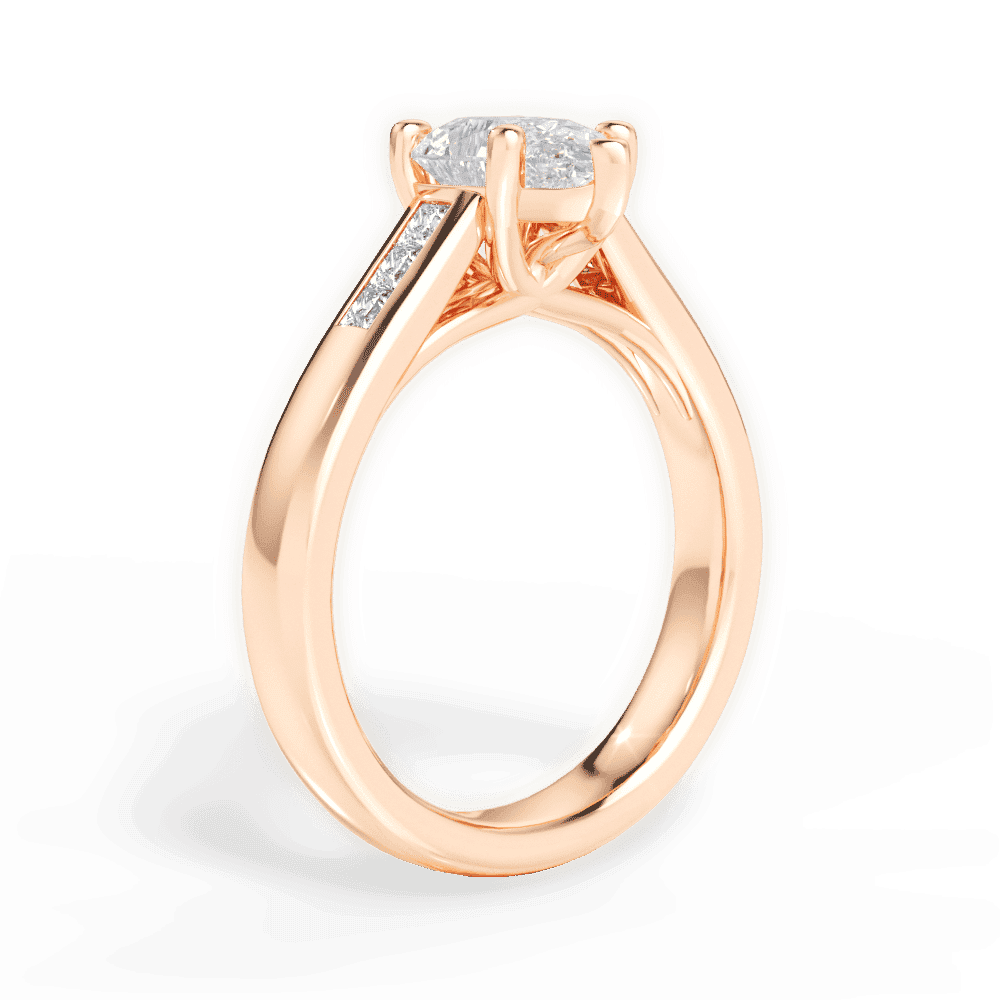 14kt Rose Gold/18kt Rose Gold/pear/front